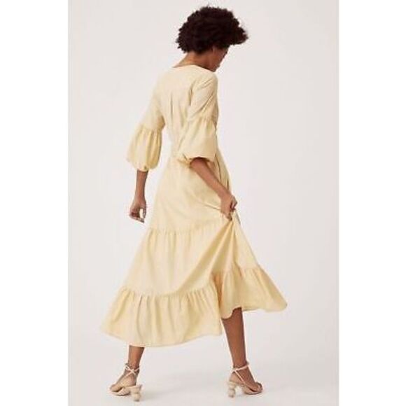 Anthropologie-Maeve Puff-Sleeved Midi Dress size 20w - Picture 3 of 9